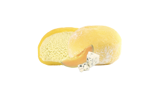 Mochi melon with dor bleu cheese