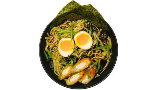 Ramen with panko shrimp 